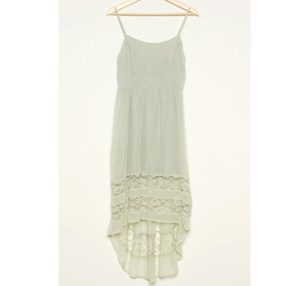 Band of Gypsies Sage Green Lace Inset High-Low Dress Wedding Guest Bridesmaid - Picture 8 of 16